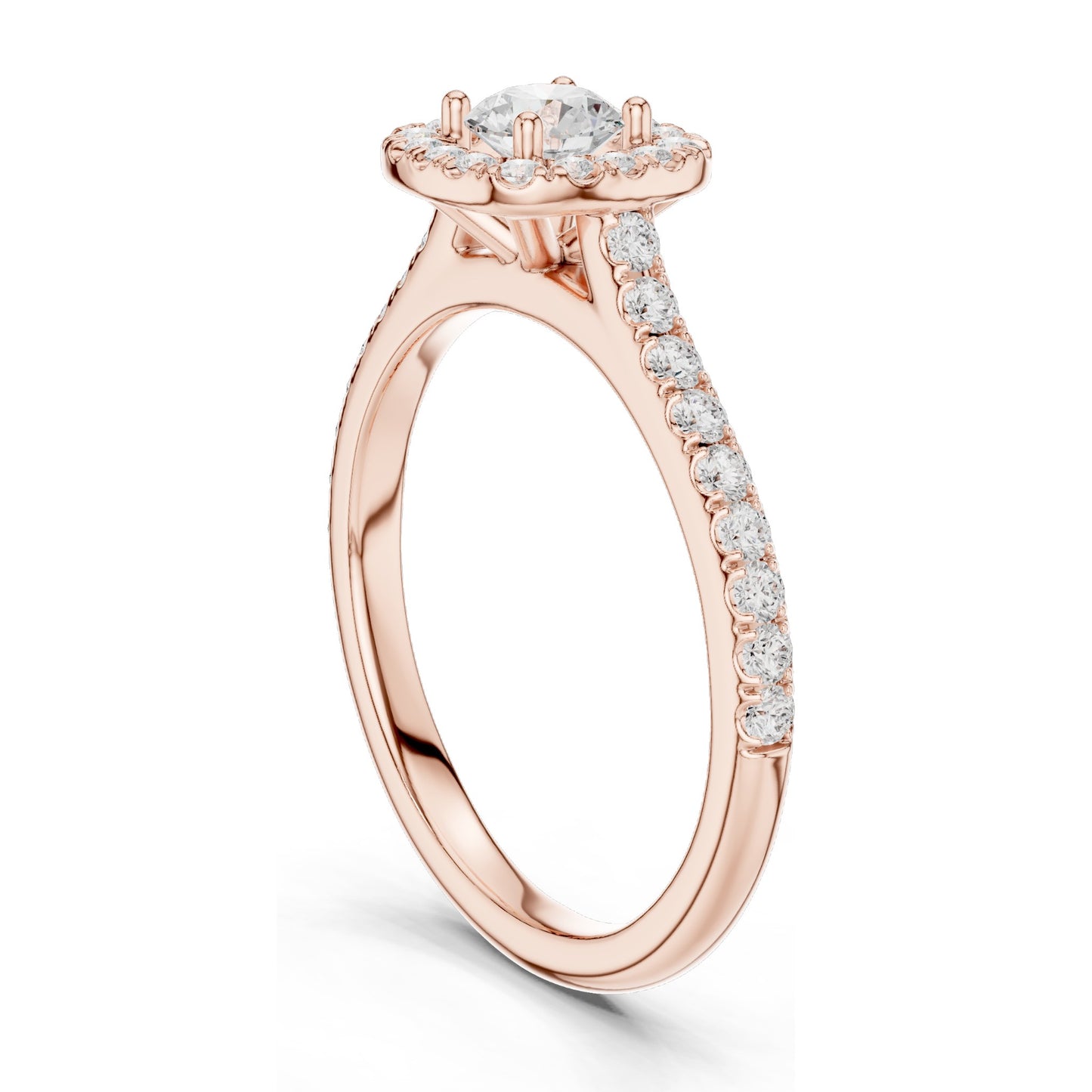 0.82 CT Round Halo Lab Diamond Ring for Women | VVS-VS EF Clarity | 18KT, 14KT, 10KT Gold & 925 Silver | Rose, Yellow, White Gold & Moissanite Options