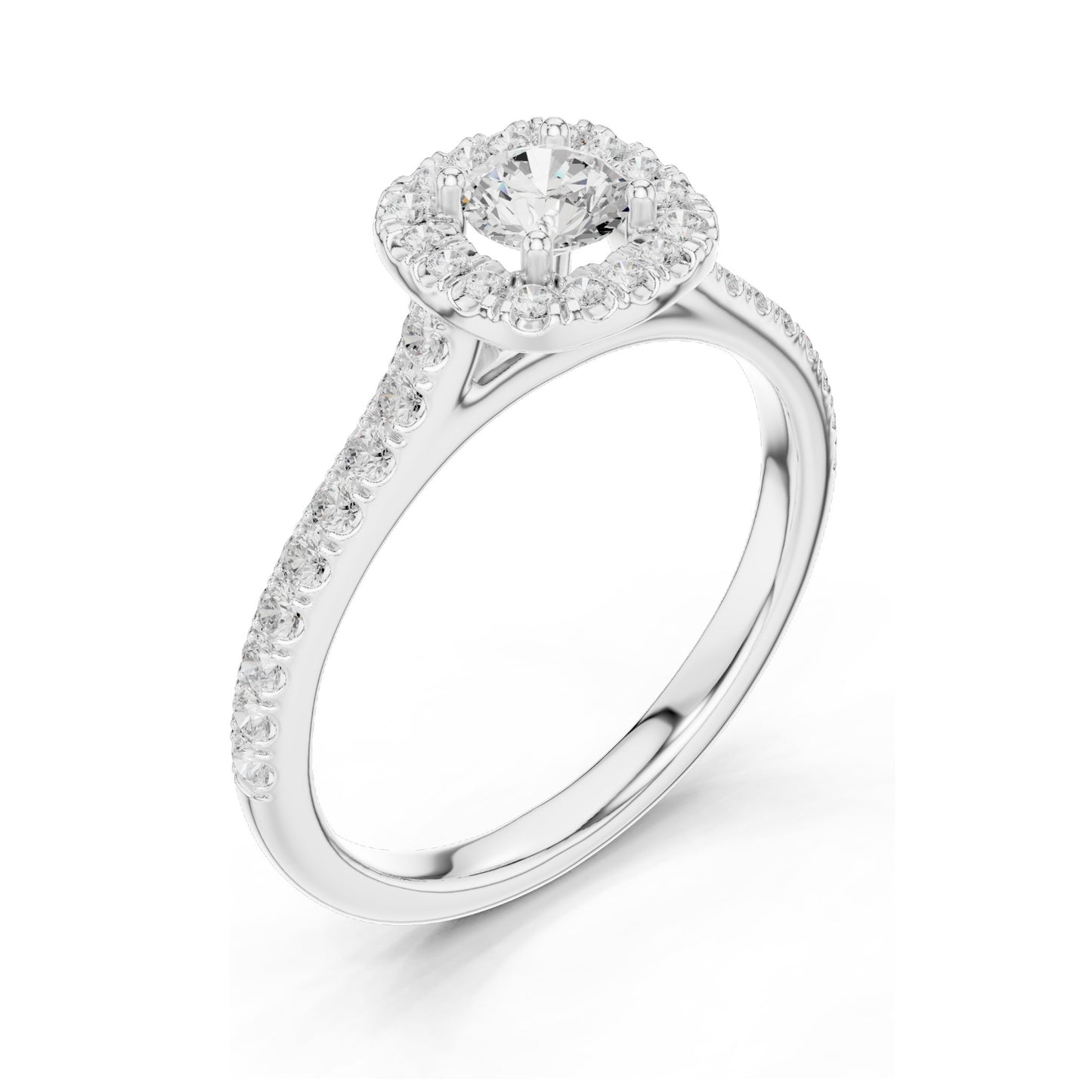 0.82 CT Round Halo Lab Diamond Ring for Women | VVS-VS EF Clarity | 18KT, 14KT, 10KT Gold & 925 Silver | Rose, Yellow, White Gold & Moissanite Options