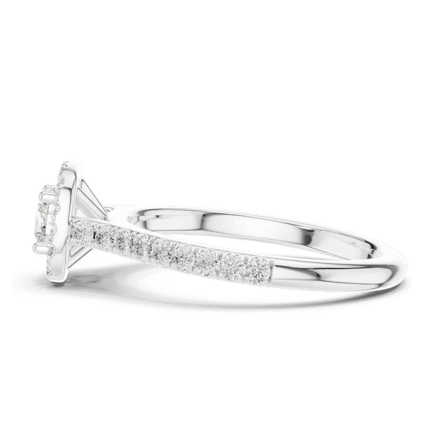 0.82 CT Round Halo Lab Diamond Ring for Women | VVS-VS EF Clarity | 18KT, 14KT, 10KT Gold & 925 Silver | Rose, Yellow, White Gold & Moissanite Options