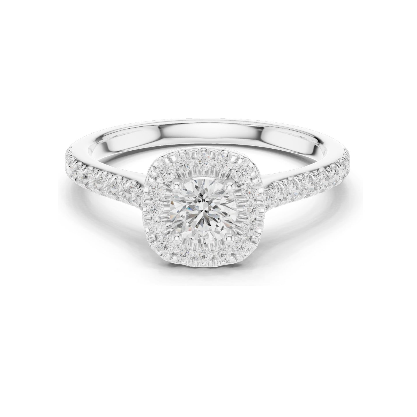 0.82 CT Round Halo Lab Diamond Ring for Women | VVS-VS EF Clarity | 18KT, 14KT, 10KT Gold & 925 Silver | Rose, Yellow, White Gold & Moissanite Options