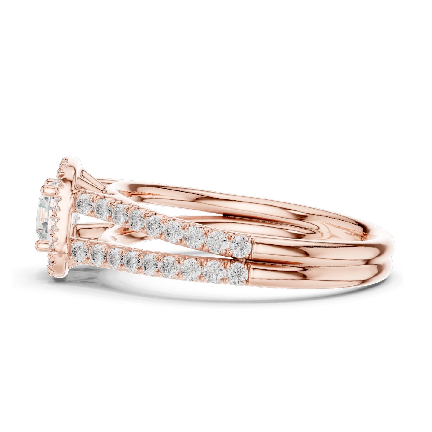 1.01 CT Round Halo Lab Diamond Ring for Women | VVS-VS EF Clarity | 18KT, 14KT, 10KT Gold & 925 Silver | Rose, Yellow, White Gold & Moissanite Options