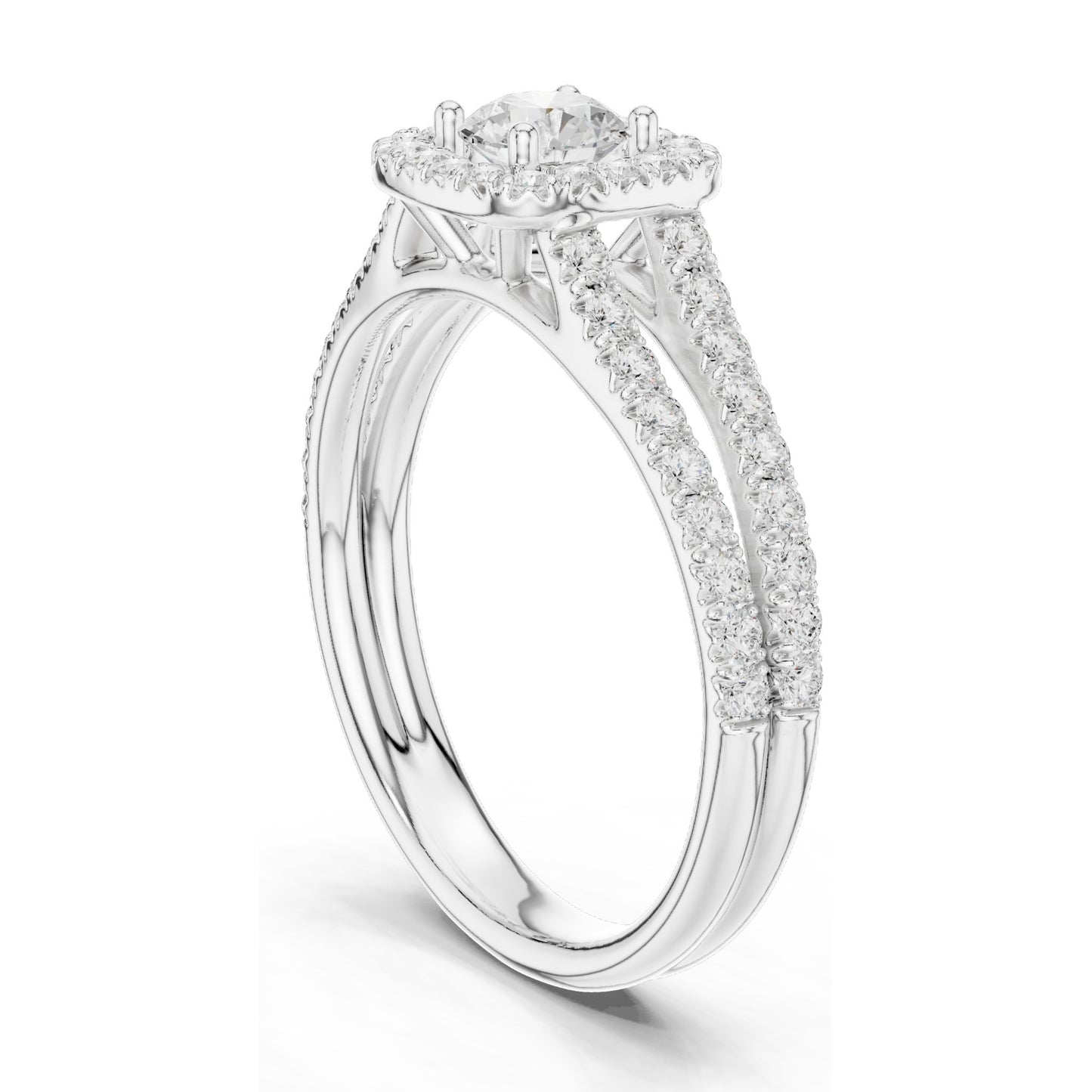 1.01 CT Round Halo Lab Diamond Ring for Women | VVS-VS EF Clarity | 18KT, 14KT, 10KT Gold & 925 Silver | Rose, Yellow, White Gold & Moissanite Options