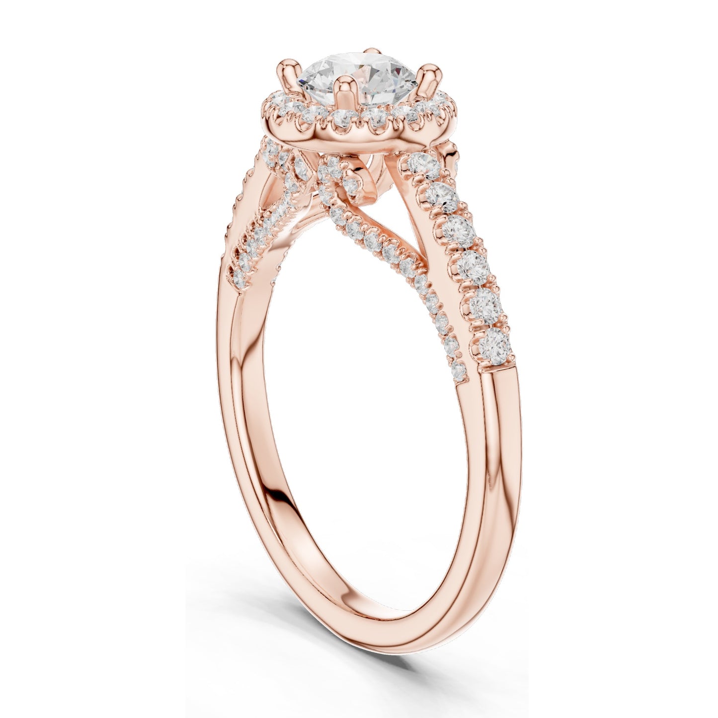1.19 CT Round Brilliant Lab Diamond Halo Engagement Ring for Women | VVS-VS EF Clarity | 18KT, 14KT, 10KT Gold & 925 Silver | Rose, Yellow, White Gold & Moissanite Options