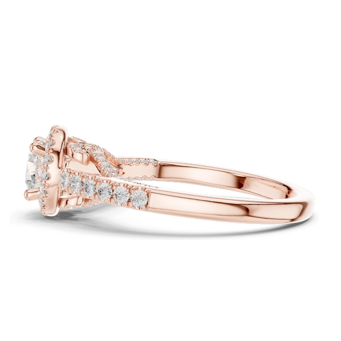 1.19 CT Round Brilliant Lab Diamond Halo Engagement Ring for Women | VVS-VS EF Clarity | 18KT, 14KT, 10KT Gold & 925 Silver | Rose, Yellow, White Gold & Moissanite Options