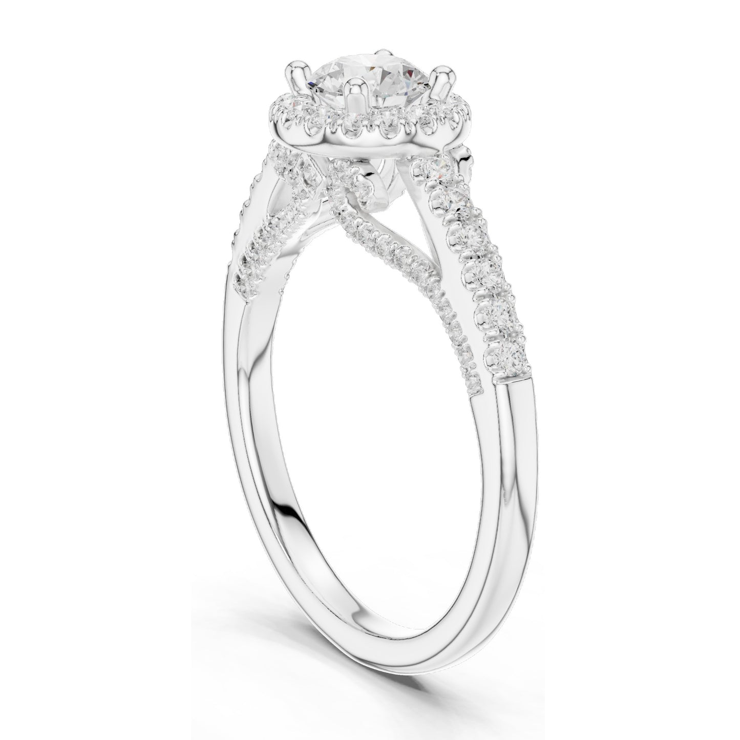 1.19 CT Round Brilliant Lab Diamond Halo Engagement Ring for Women | VVS-VS EF Clarity | 18KT, 14KT, 10KT Gold & 925 Silver | Rose, Yellow, White Gold & Moissanite Options