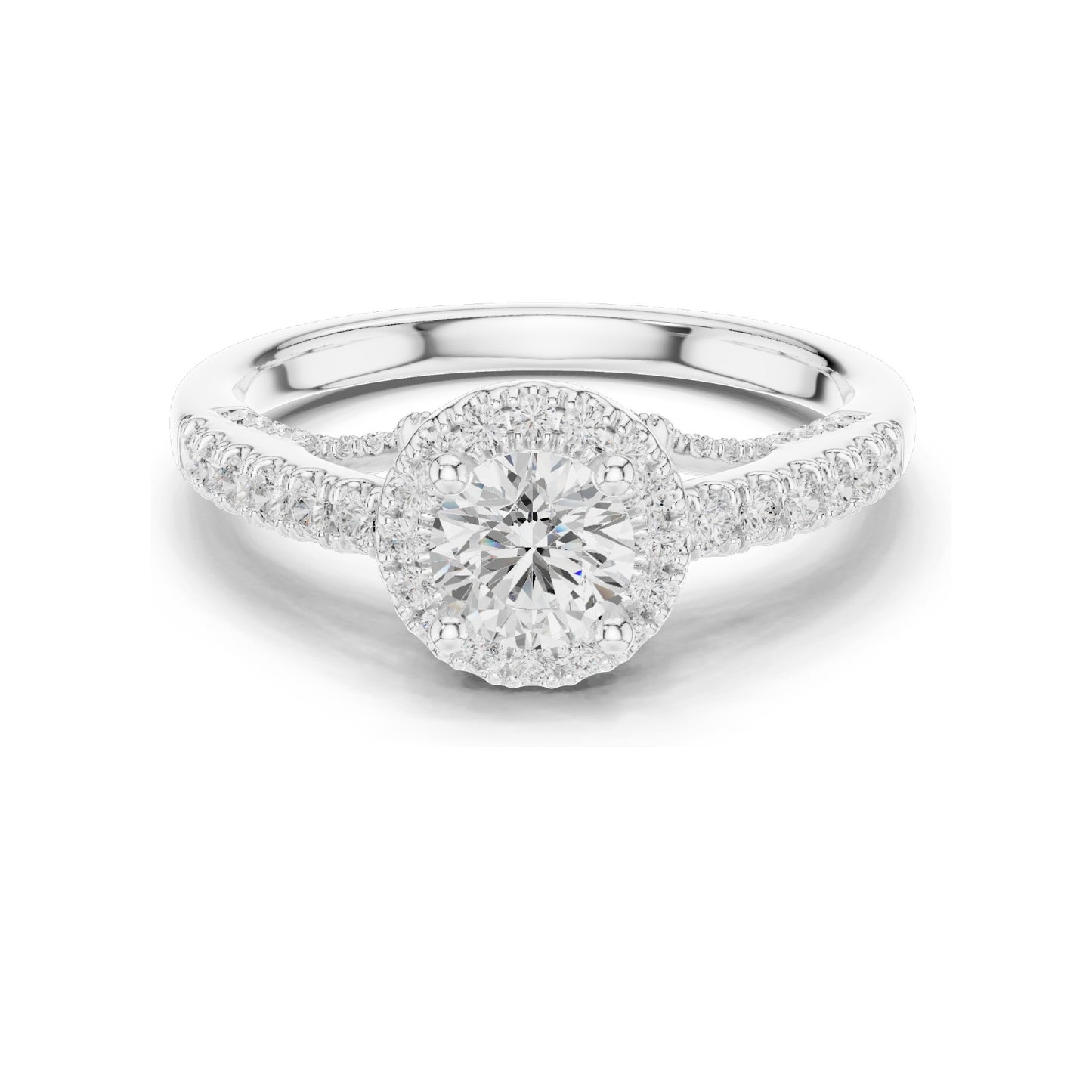 1.19 CT Round Brilliant Lab Diamond Halo Engagement Ring for Women | VVS-VS EF Clarity | 18KT, 14KT, 10KT Gold & 925 Silver | Rose, Yellow, White Gold & Moissanite Options