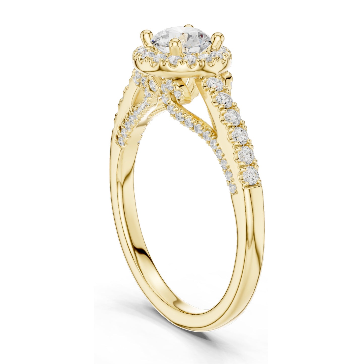 1.19 CT Round Brilliant Lab Diamond Halo Engagement Ring for Women | VVS-VS EF Clarity | 18KT, 14KT, 10KT Gold & 925 Silver | Rose, Yellow, White Gold & Moissanite Options