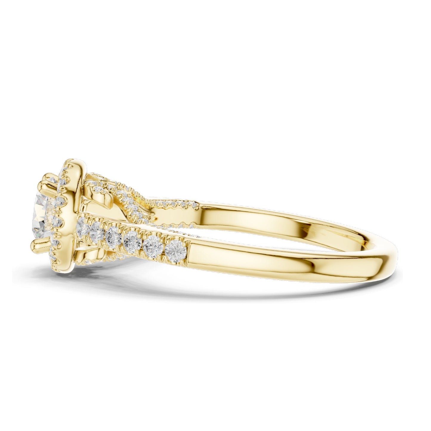 1.19 CT Round Brilliant Lab Diamond Halo Engagement Ring for Women | VVS-VS EF Clarity | 18KT, 14KT, 10KT Gold & 925 Silver | Rose, Yellow, White Gold & Moissanite Options