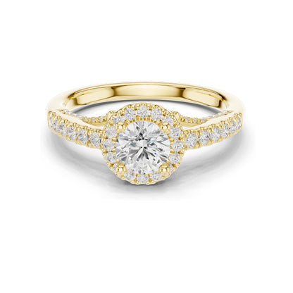 1.19 CT Round Brilliant Lab Diamond Halo Engagement Ring for Women | VVS-VS EF Clarity | 18KT, 14KT, 10KT Gold & 925 Silver | Rose, Yellow, White Gold & Moissanite Options