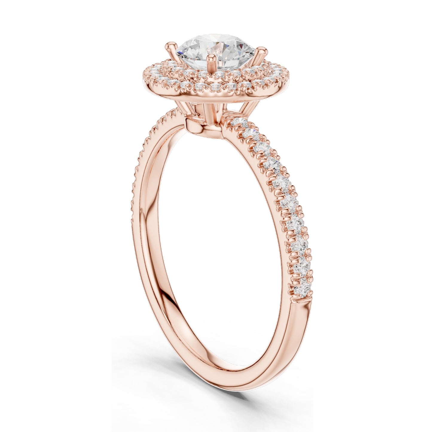 1.16 CT Round Brilliant Lab Diamond Halo Engagement Ring for Women | VVS-VS EF Clarity | 18KT, 14KT, 10KT Gold & 925 Silver | Rose, Yellow, White Gold & Moissanite Options