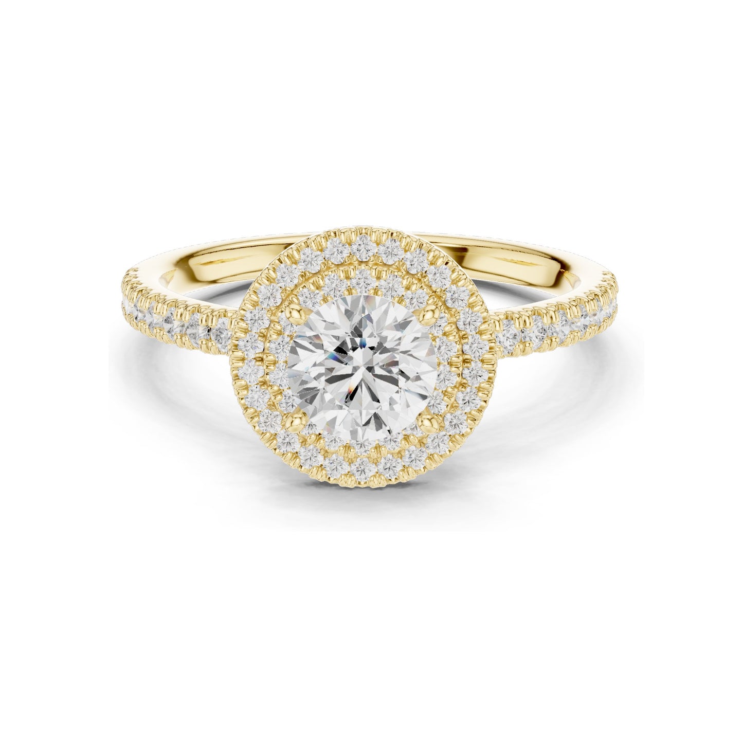 1.16 CT Round Brilliant Lab Diamond Halo Engagement Ring for Women | VVS-VS EF Clarity | 18KT, 14KT, 10KT Gold & 925 Silver | Rose, Yellow, White Gold & Moissanite Options