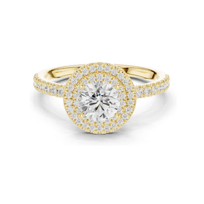 1.16 CT Round Brilliant Lab Diamond Halo Engagement Ring for Women | VVS-VS EF Clarity | 18KT, 14KT, 10KT Gold & 925 Silver | Rose, Yellow, White Gold & Moissanite Options