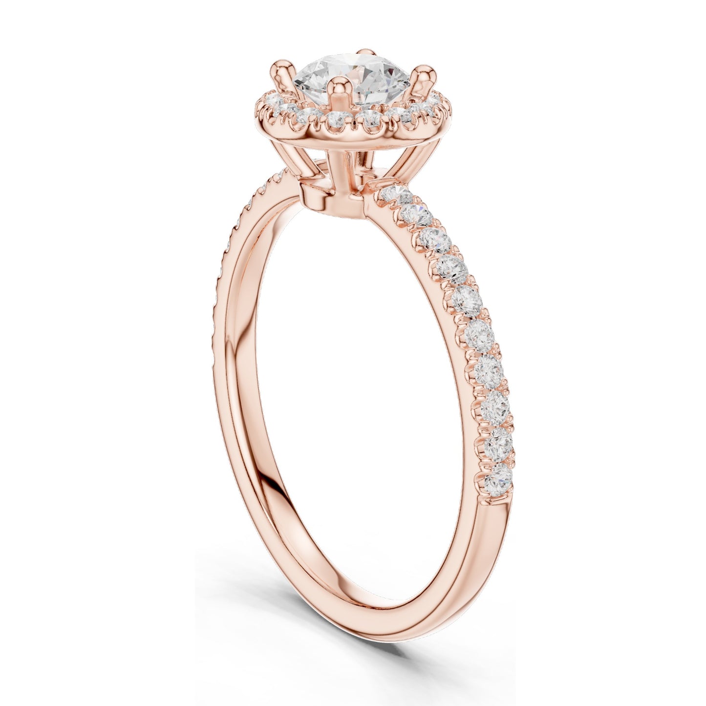0.868 CT Lab Diamond Halo Engagement Ring for Women | VVS-VS EF Clarity | 18KT, 14KT, 10KT Gold & 925 Silver | Moissanite Option | Rose, Yellow, White Gold