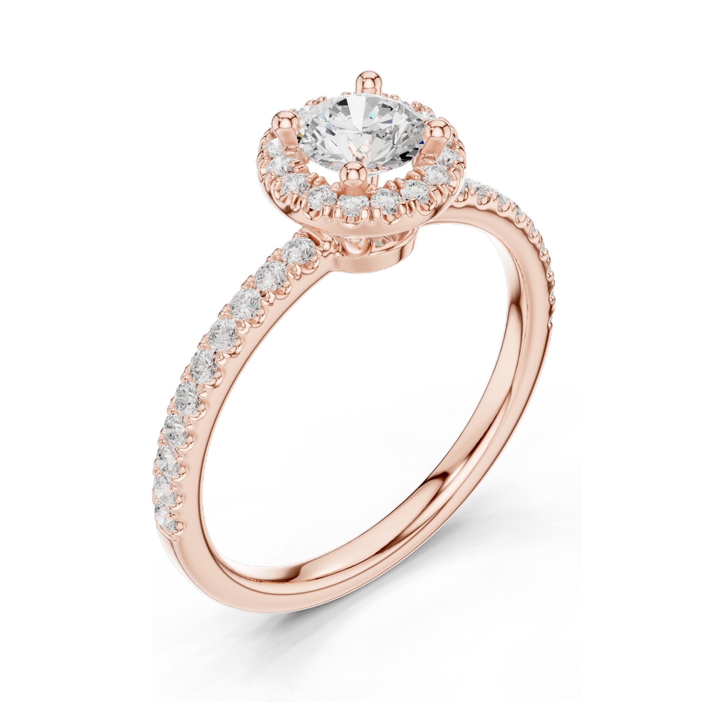 0.868 CT Lab Diamond Halo Engagement Ring for Women | VVS-VS EF Clarity | 18KT, 14KT, 10KT Gold & 925 Silver | Moissanite Option | Rose, Yellow, White Gold