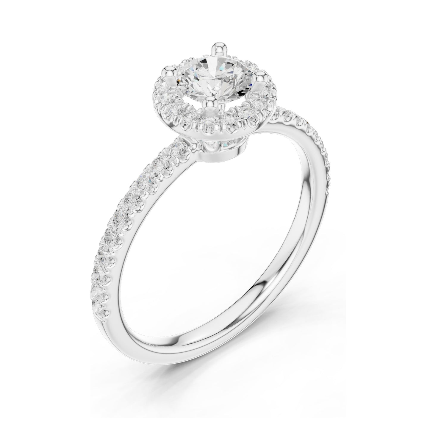 0.868 CT Lab Diamond Halo Engagement Ring for Women | VVS-VS EF Clarity | 18KT, 14KT, 10KT Gold & 925 Silver | Moissanite Option | Rose, Yellow, White Gold