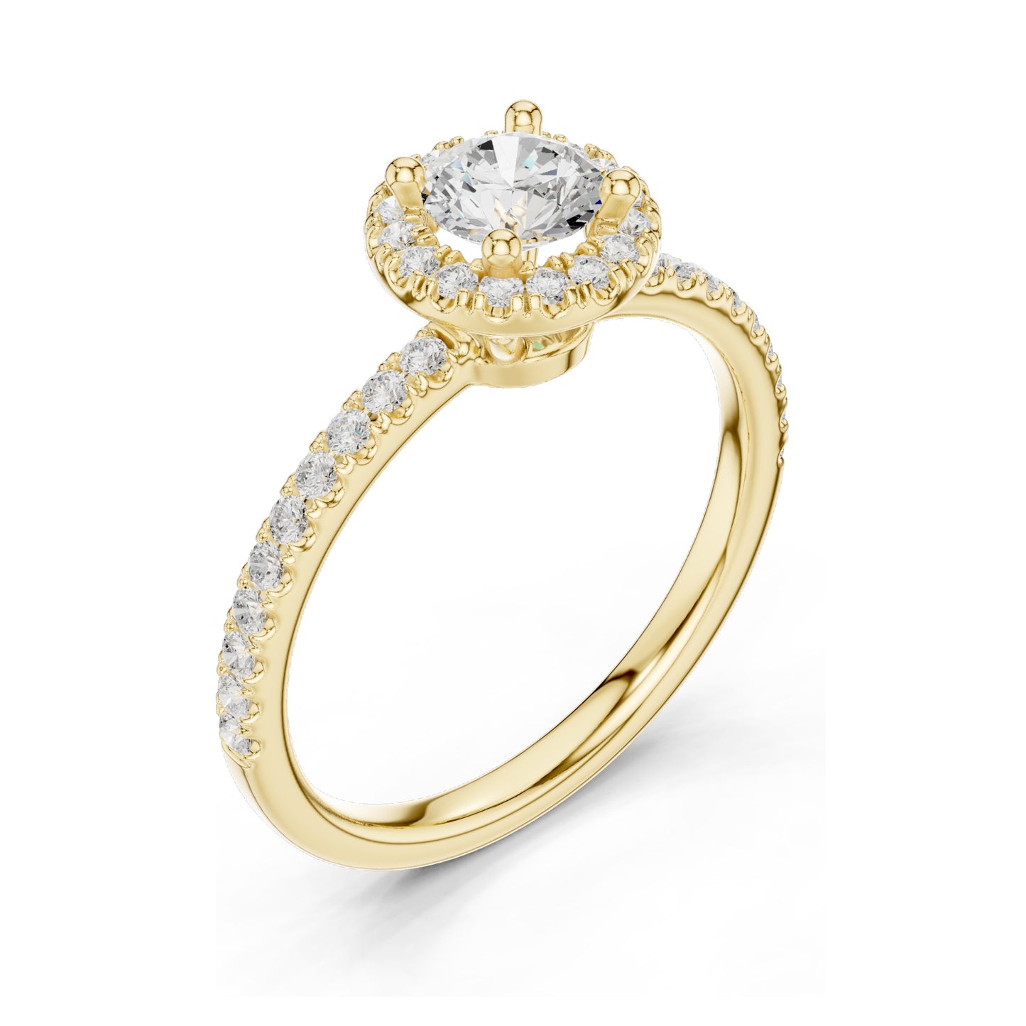 0.868 CT Lab Diamond Halo Engagement Ring for Women | VVS-VS EF Clarity | 18KT, 14KT, 10KT Gold & 925 Silver | Moissanite Option | Rose, Yellow, White Gold