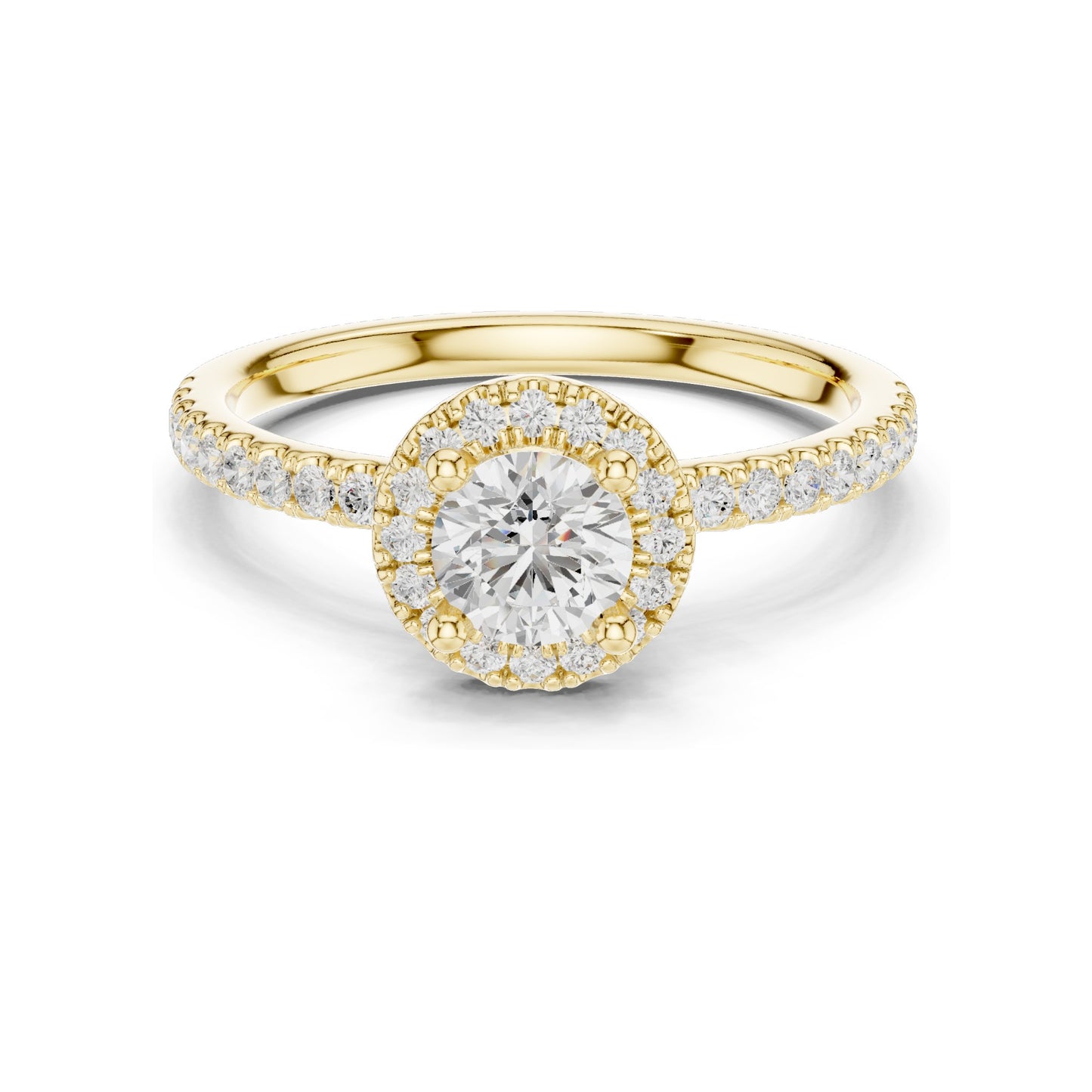 0.868 CT Lab Diamond Halo Engagement Ring for Women | VVS-VS EF Clarity | 18KT, 14KT, 10KT Gold & 925 Silver | Moissanite Option | Rose, Yellow, White Gold