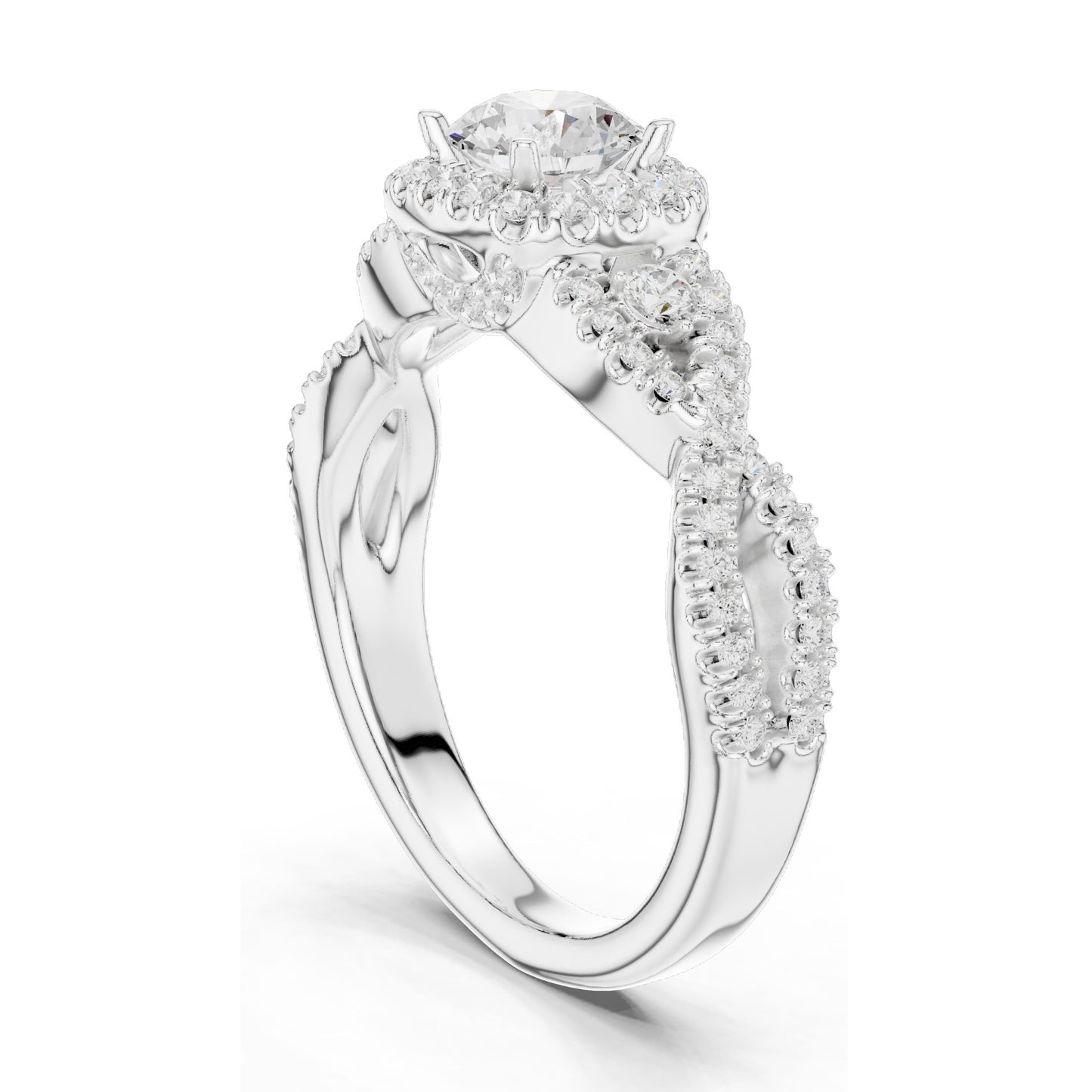 1.22 CT Round Brilliant Lab Diamond Halo Engagement Ring | VVS-VS EF Clarity | 18KT, 14KT, 10KT Gold & 925 Silver | Rose, Yellow, White Gold & Moissanite Options