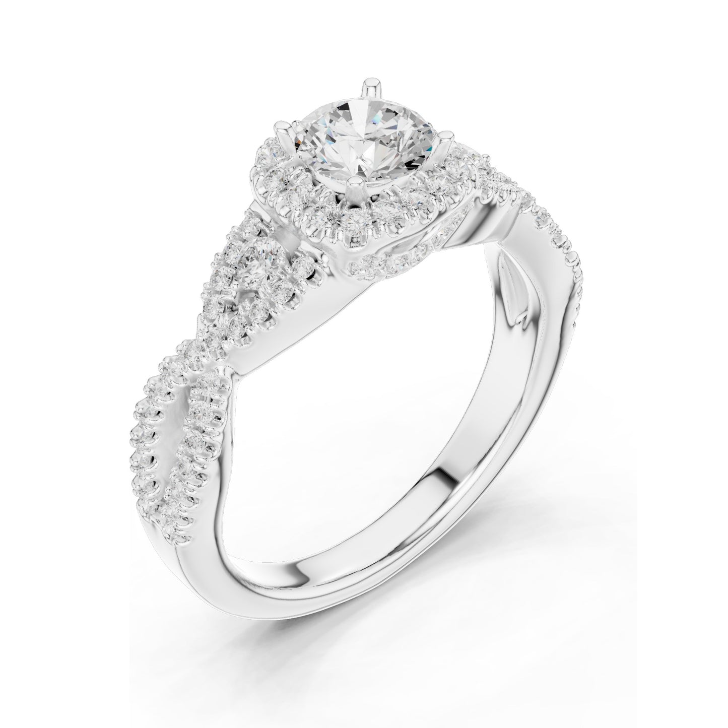 1.22 CT Round Brilliant Lab Diamond Halo Engagement Ring | VVS-VS EF Clarity | 18KT, 14KT, 10KT Gold & 925 Silver | Rose, Yellow, White Gold & Moissanite Options