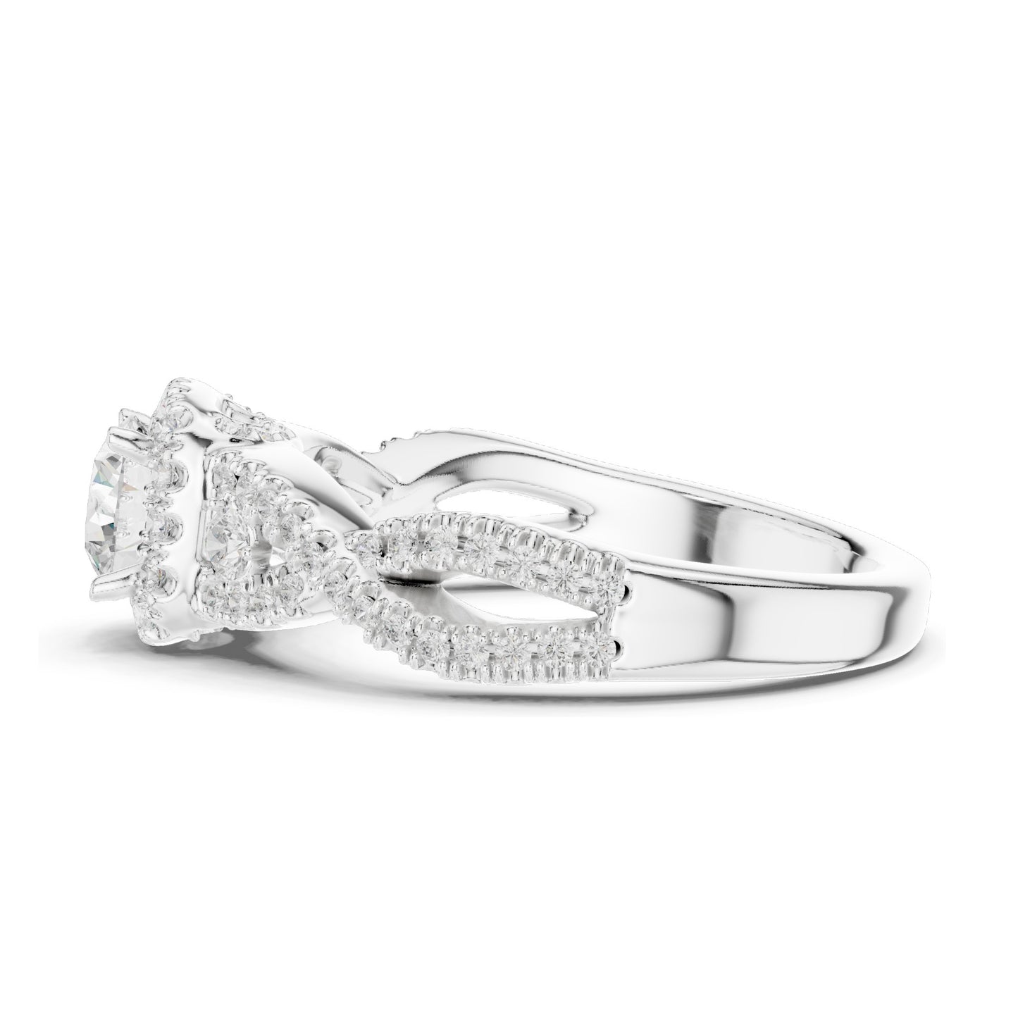1.22 CT Round Brilliant Lab Diamond Halo Engagement Ring | VVS-VS EF Clarity | 18KT, 14KT, 10KT Gold & 925 Silver | Rose, Yellow, White Gold & Moissanite Options