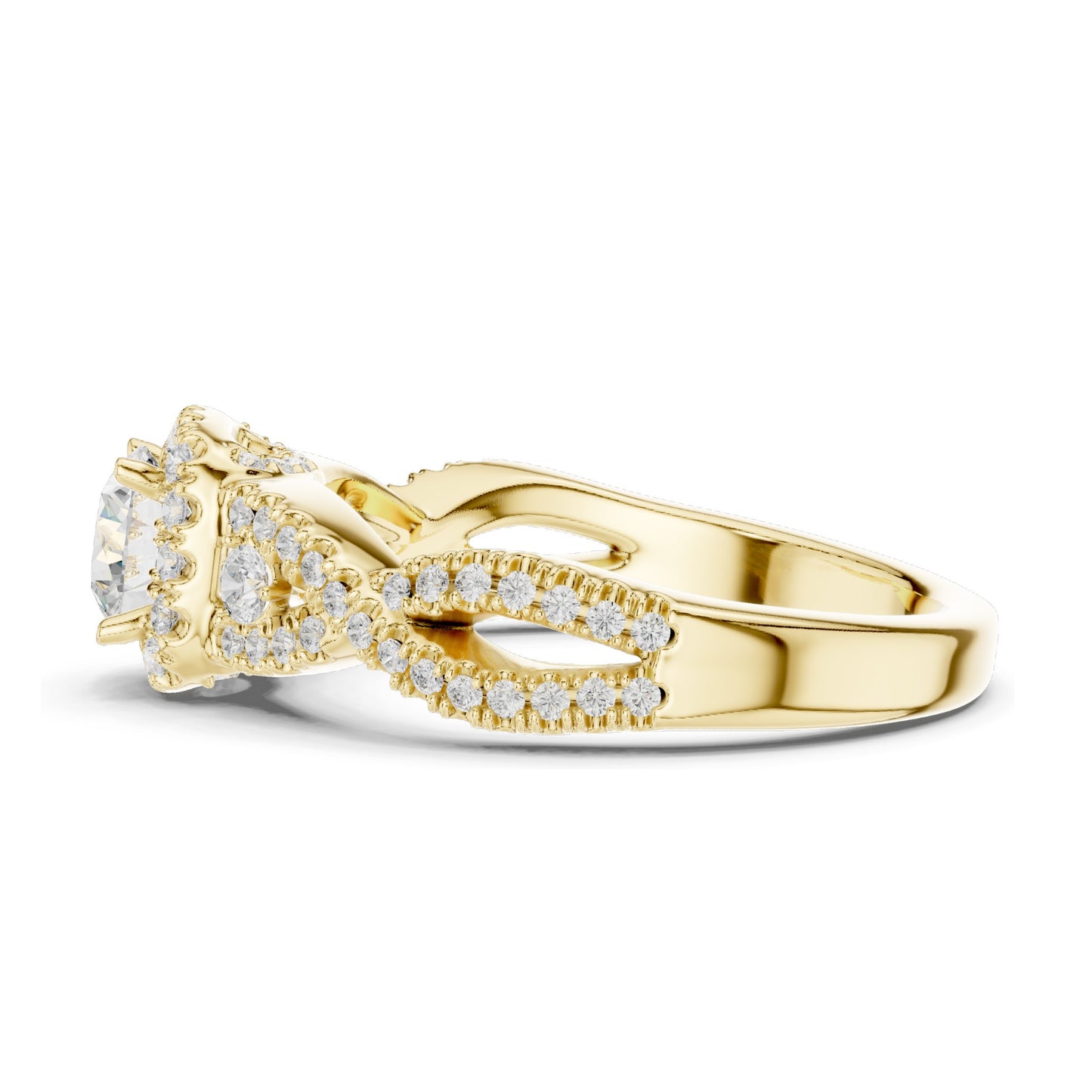 1.22 CT Round Brilliant Lab Diamond Halo Engagement Ring | VVS-VS EF Clarity | 18KT, 14KT, 10KT Gold & 925 Silver | Rose, Yellow, White Gold & Moissanite Options