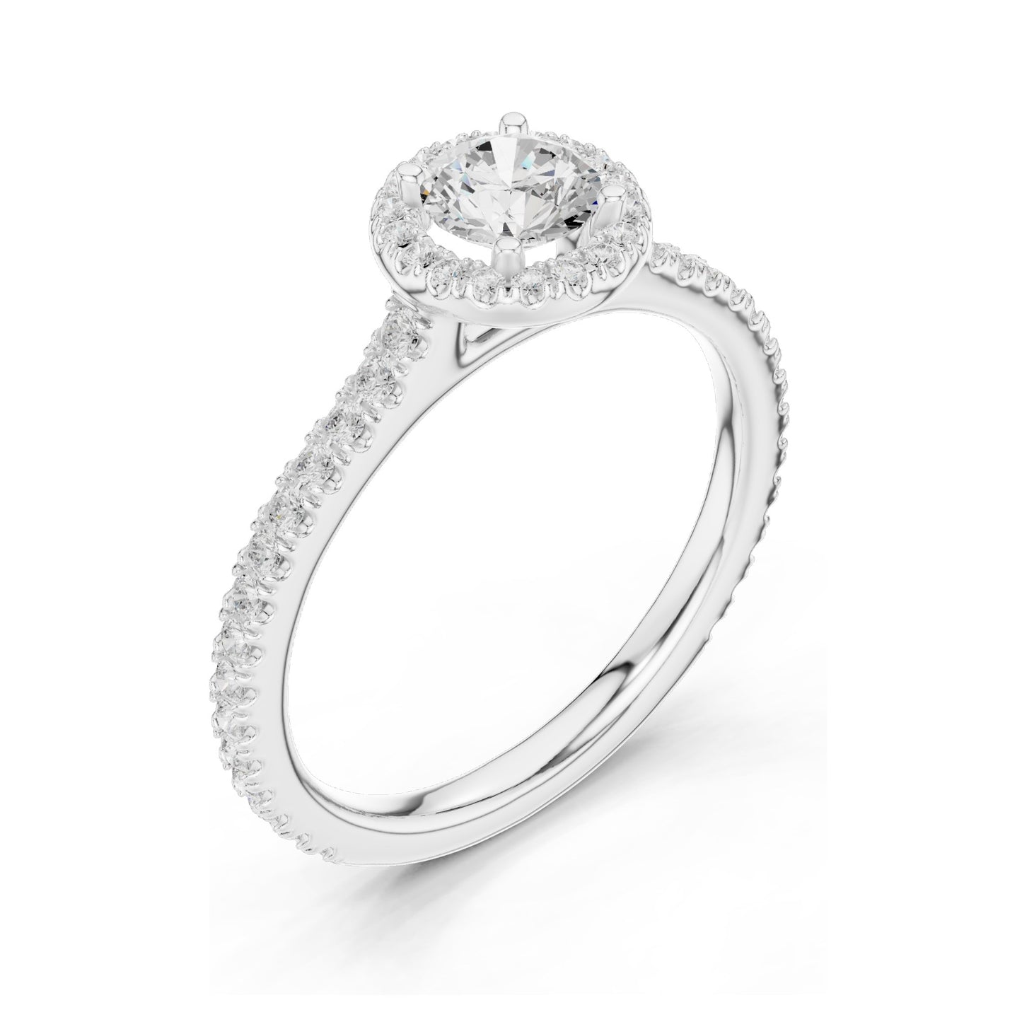 0.98 CT Round Brilliant Lab Diamond Halo Ring for Women | VVS-VS EF Clarity | 18KT, 14KT, 10KT Gold & 925 Silver | Rose, Yellow, White Gold & Moissanite Options
