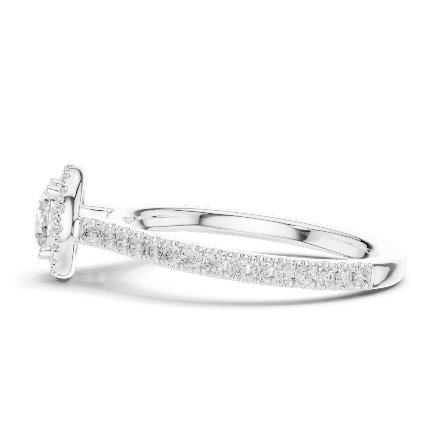 0.98 CT Round Brilliant Lab Diamond Halo Ring for Women | VVS-VS EF Clarity | 18KT, 14KT, 10KT Gold & 925 Silver | Rose, Yellow, White Gold & Moissanite Options