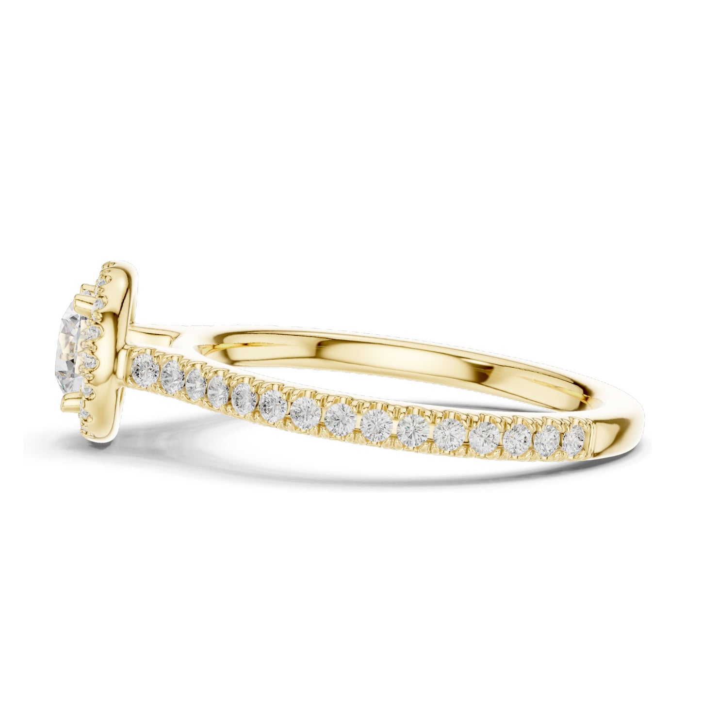 0.98 CT Round Brilliant Lab Diamond Halo Ring for Women | VVS-VS EF Clarity | 18KT, 14KT, 10KT Gold & 925 Silver | Rose, Yellow, White Gold & Moissanite Options