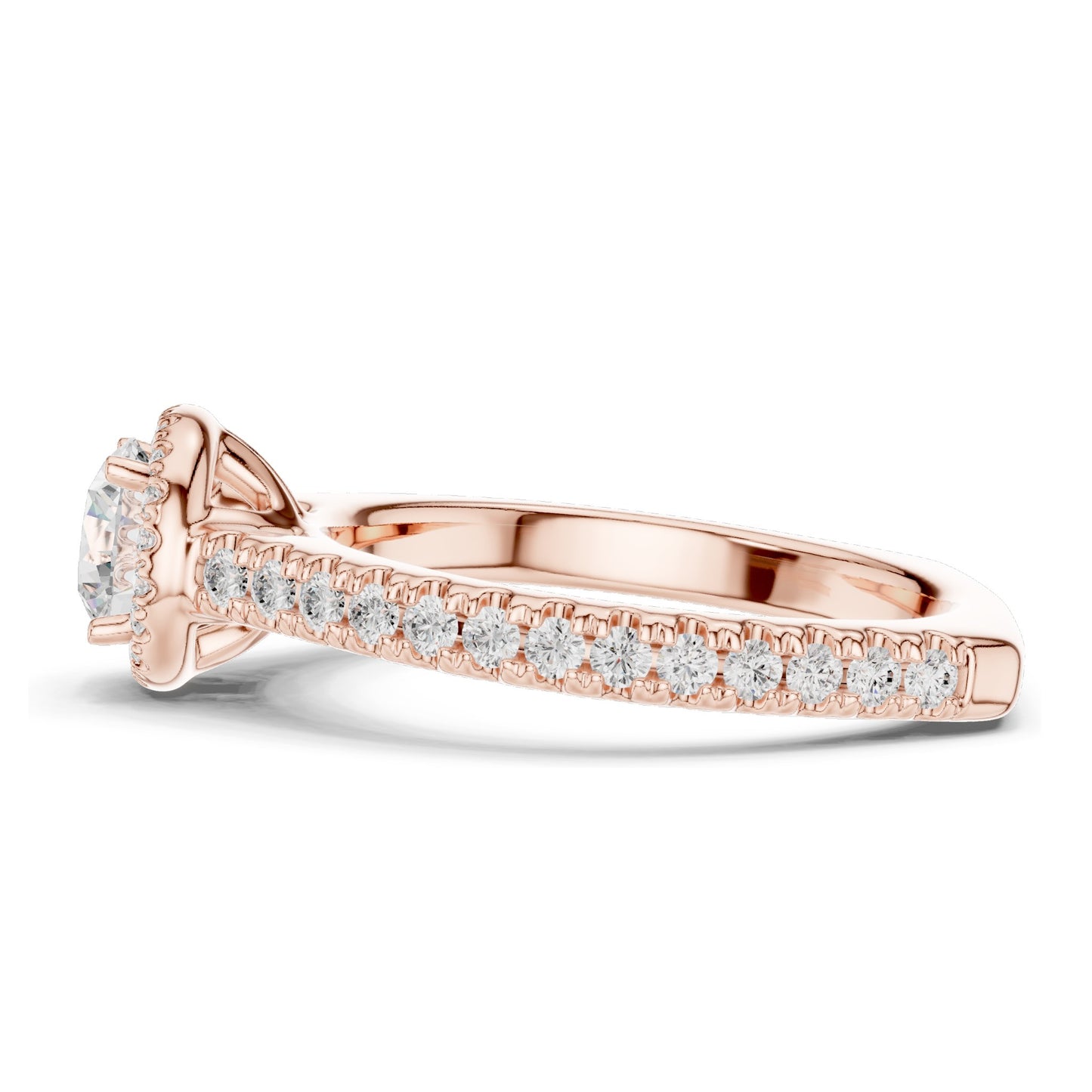 1.43 CT Lab Diamond Halo Engagement Ring for Women | VVS-VS EF Clarity | 18KT, 14KT, 10KT Gold & 925 Silver | Rose, Yellow, White Gold & Moissanite Options