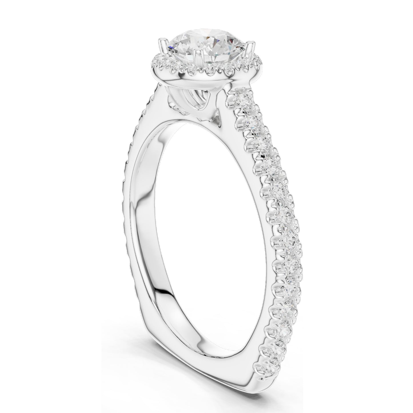 1.43 CT Lab Diamond Halo Engagement Ring for Women | VVS-VS EF Clarity | 18KT, 14KT, 10KT Gold & 925 Silver | Rose, Yellow, White Gold & Moissanite Options
