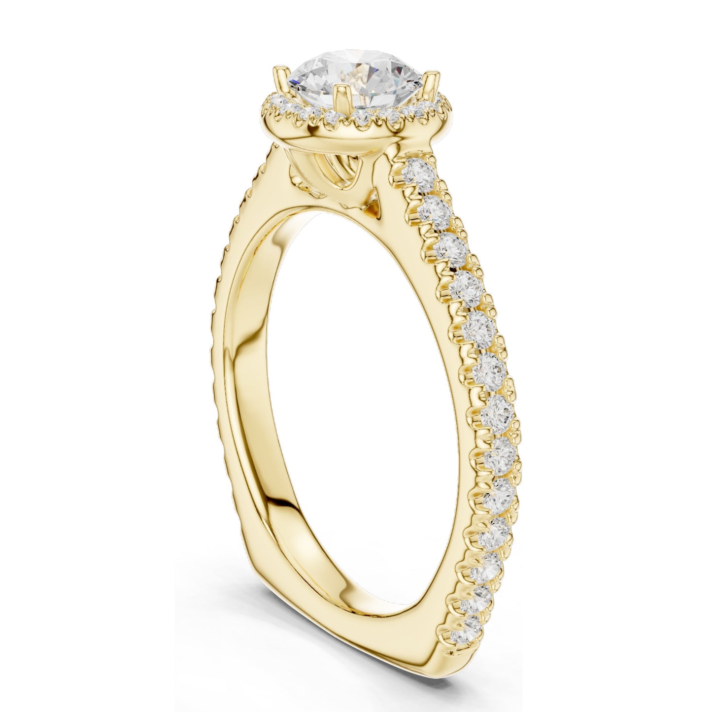 1.43 CT Lab Diamond Halo Engagement Ring for Women | VVS-VS EF Clarity | 18KT, 14KT, 10KT Gold & 925 Silver | Rose, Yellow, White Gold & Moissanite Options