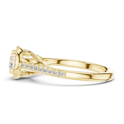 0.79 CT Lab Diamond Cushion Cut Halo Engagement Ring for Women | VVS-VS EF Clarity | 18KT, 14KT, 10KT Gold & 925 Silver | Rose, Yellow, White Gold & Moissanite Options