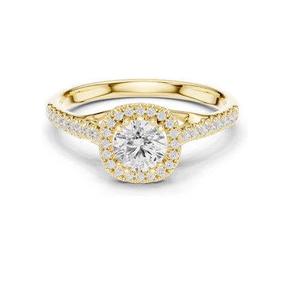 0.79 CT Lab Diamond Cushion Cut Halo Engagement Ring for Women | VVS-VS EF Clarity | 18KT, 14KT, 10KT Gold & 925 Silver | Rose, Yellow, White Gold & Moissanite Options