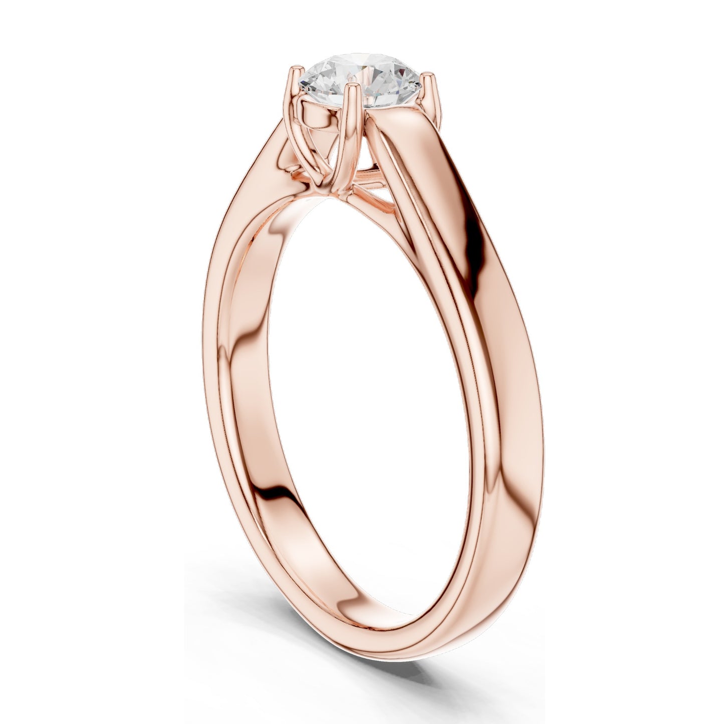 0.5 CT Round Brilliant Lab Diamond Solitaire Engagement Ring | VVS-VS EF Clarity | 18KT, 14KT, 10KT Gold & 925 Silver | Rose, Yellow, White Gold & Moissanite Options