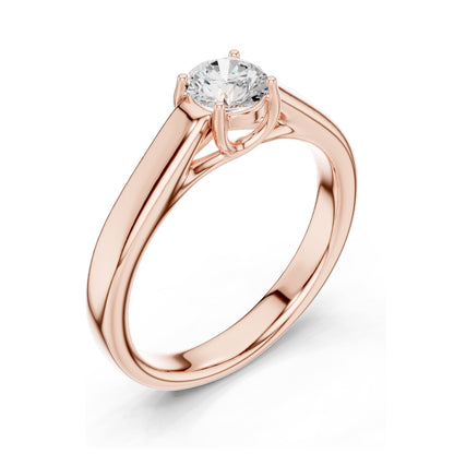0.5 CT Round Brilliant Lab Diamond Solitaire Engagement Ring | VVS-VS EF Clarity | 18KT, 14KT, 10KT Gold & 925 Silver | Rose, Yellow, White Gold & Moissanite Options