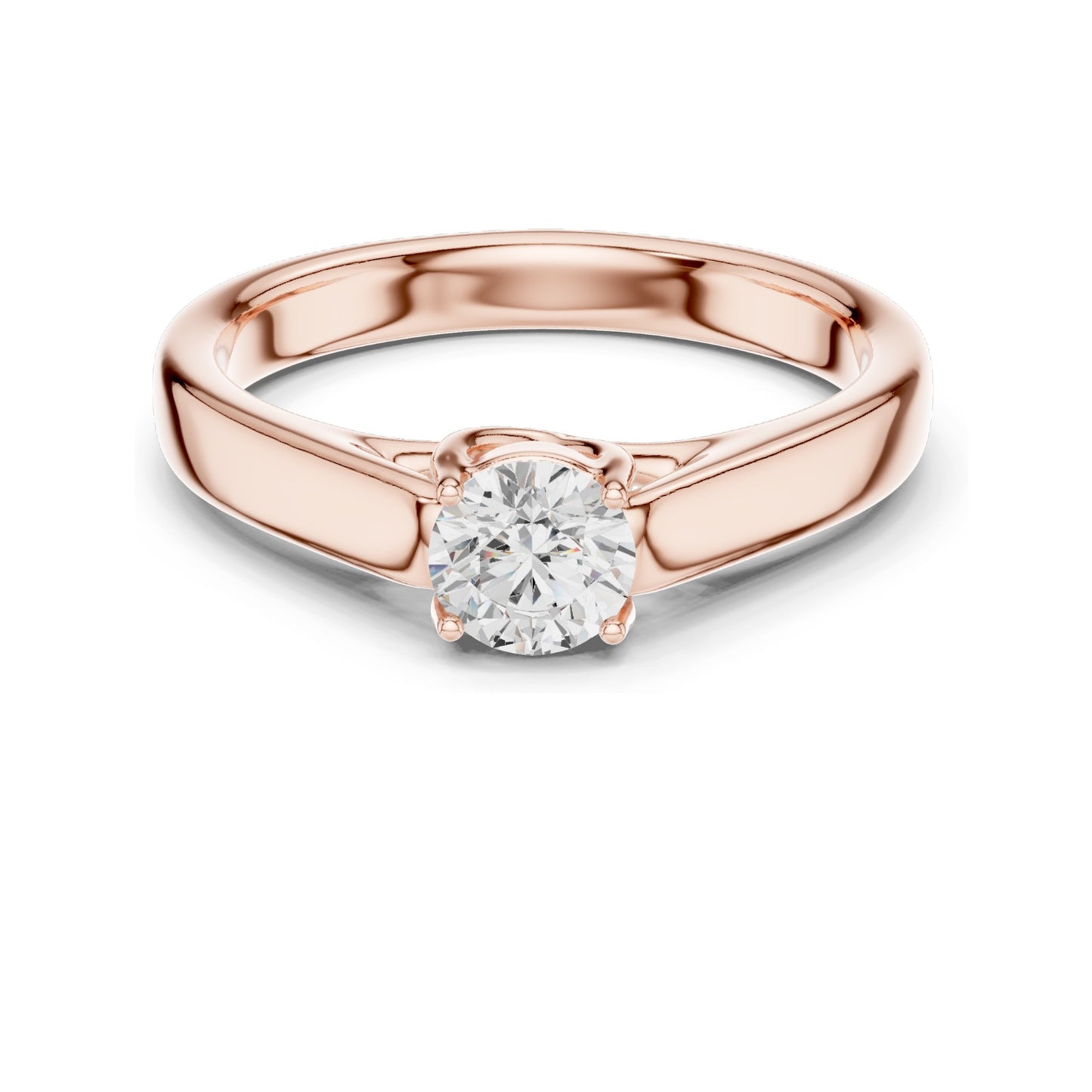 0.5 CT Round Brilliant Lab Diamond Solitaire Engagement Ring | VVS-VS EF Clarity | 18KT, 14KT, 10KT Gold & 925 Silver | Rose, Yellow, White Gold & Moissanite Options