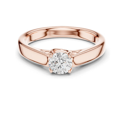 0.5 CT Round Brilliant Lab Diamond Solitaire Engagement Ring | VVS-VS EF Clarity | 18KT, 14KT, 10KT Gold & 925 Silver | Rose, Yellow, White Gold & Moissanite Options