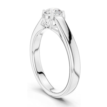 0.5 CT Round Brilliant Lab Diamond Solitaire Engagement Ring | VVS-VS EF Clarity | 18KT, 14KT, 10KT Gold & 925 Silver | Rose, Yellow, White Gold & Moissanite Options