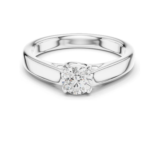 0.5 CT Round Brilliant Lab Diamond Solitaire Engagement Ring | VVS-VS EF Clarity | 18KT, 14KT, 10KT Gold & 925 Silver | Rose, Yellow, White Gold & Moissanite Options