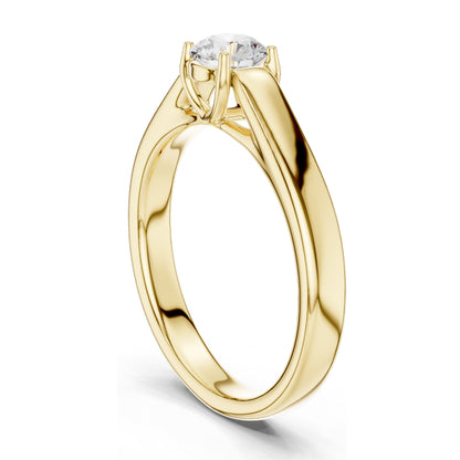 0.5 CT Round Brilliant Lab Diamond Solitaire Engagement Ring | VVS-VS EF Clarity | 18KT, 14KT, 10KT Gold & 925 Silver | Rose, Yellow, White Gold & Moissanite Options