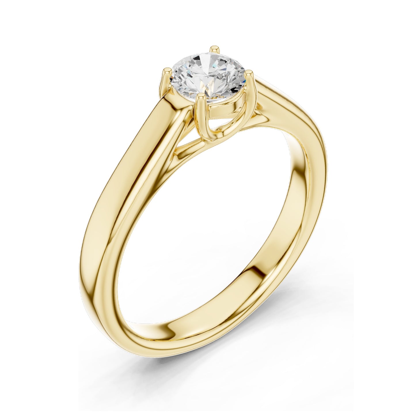 0.5 CT Round Brilliant Lab Diamond Solitaire Engagement Ring | VVS-VS EF Clarity | 18KT, 14KT, 10KT Gold & 925 Silver | Rose, Yellow, White Gold & Moissanite Options