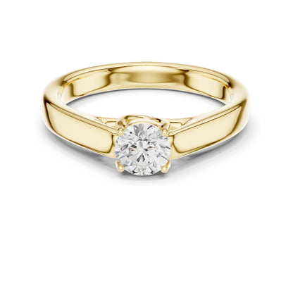 0.5 CT Round Brilliant Lab Diamond Solitaire Engagement Ring | VVS-VS EF Clarity | 18KT, 14KT, 10KT Gold & 925 Silver | Rose, Yellow, White Gold & Moissanite Options