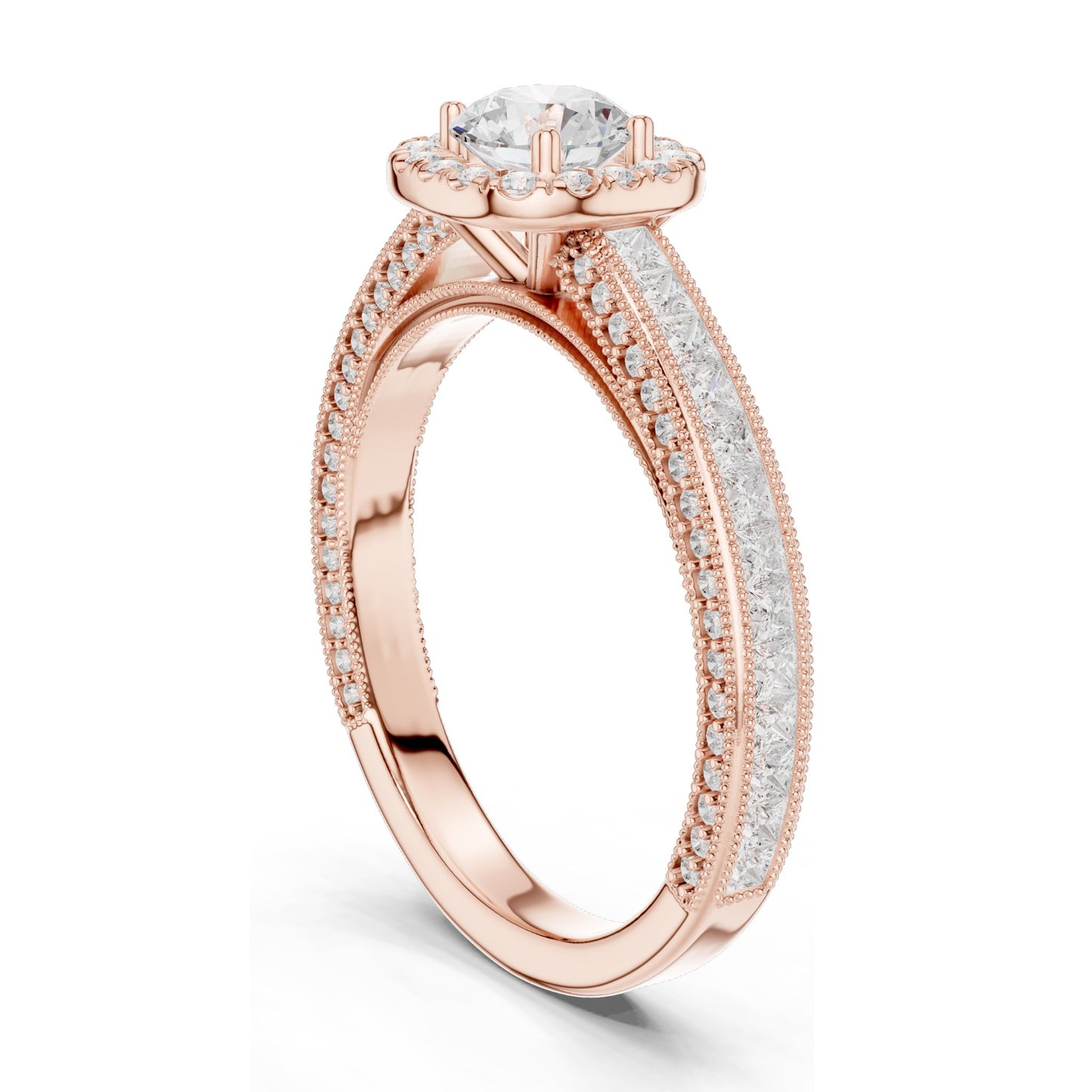 1.57 CT Cushion Cut Lab Diamond Halo Engagement Ring | VVS-VS EF Clarity | 18KT, 14KT, 10KT Gold & 925 Silver | Moissanite & Custom Gold Options