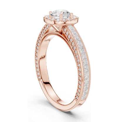 1.57 CT Cushion Cut Lab Diamond Halo Engagement Ring | VVS-VS EF Clarity | 18KT, 14KT, 10KT Gold & 925 Silver | Moissanite & Custom Gold Options