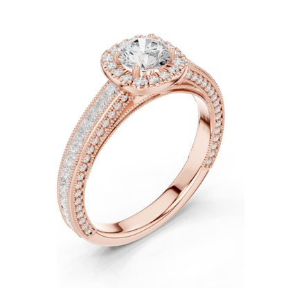 1.57 CT Cushion Cut Lab Diamond Halo Engagement Ring | VVS-VS EF Clarity | 18KT, 14KT, 10KT Gold & 925 Silver | Moissanite & Custom Gold Options