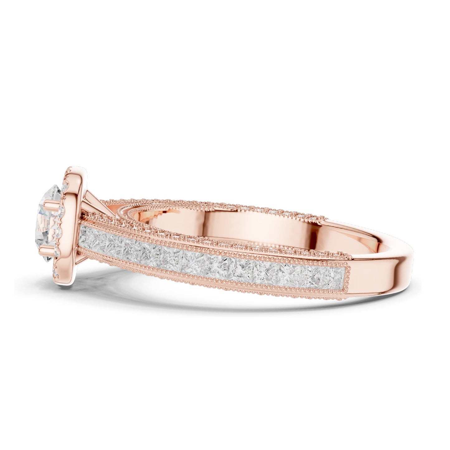 1.57 CT Cushion Cut Lab Diamond Halo Engagement Ring | VVS-VS EF Clarity | 18KT, 14KT, 10KT Gold & 925 Silver | Moissanite & Custom Gold Options