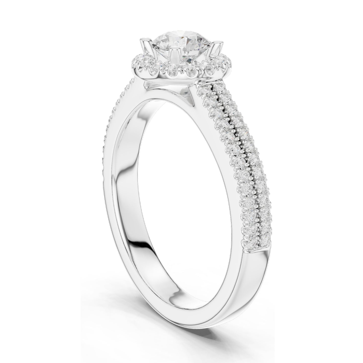 0.888 CT Round Brilliant Halo Lab Diamond Engagement Ring for Women | VVS-VS EF Clarity | 18KT, 14KT, 10KT Gold & 925 Silver | Moissanite Option | Rose, Yellow, White Gold