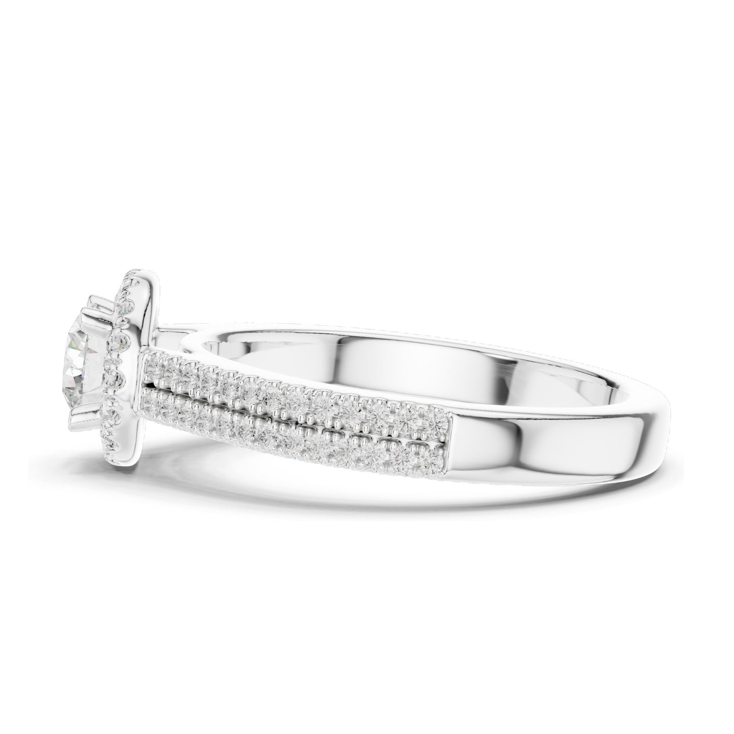 0.888 CT Round Brilliant Halo Lab Diamond Engagement Ring for Women | VVS-VS EF Clarity | 18KT, 14KT, 10KT Gold & 925 Silver | Moissanite Option | Rose, Yellow, White Gold