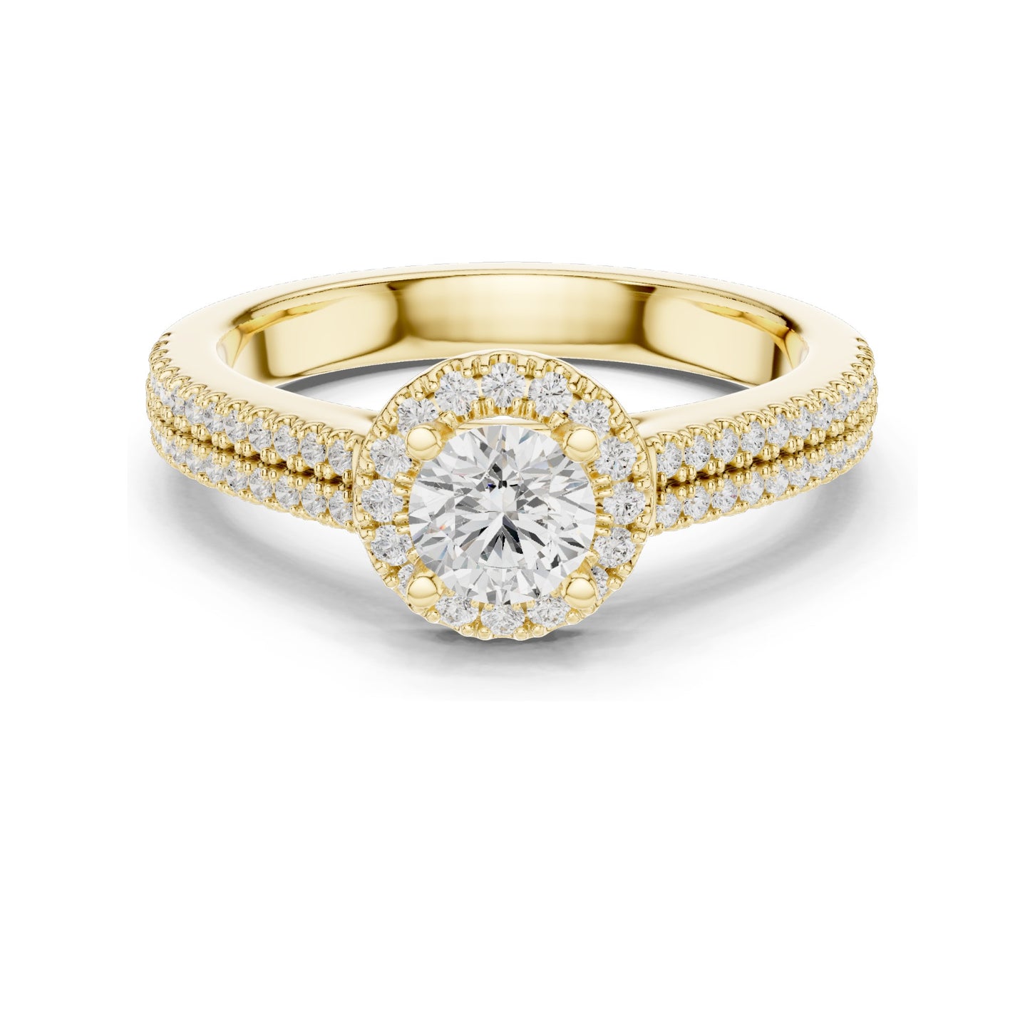 0.888 CT Round Brilliant Halo Lab Diamond Engagement Ring for Women | VVS-VS EF Clarity | 18KT, 14KT, 10KT Gold & 925 Silver | Moissanite Option | Rose, Yellow, White Gold
