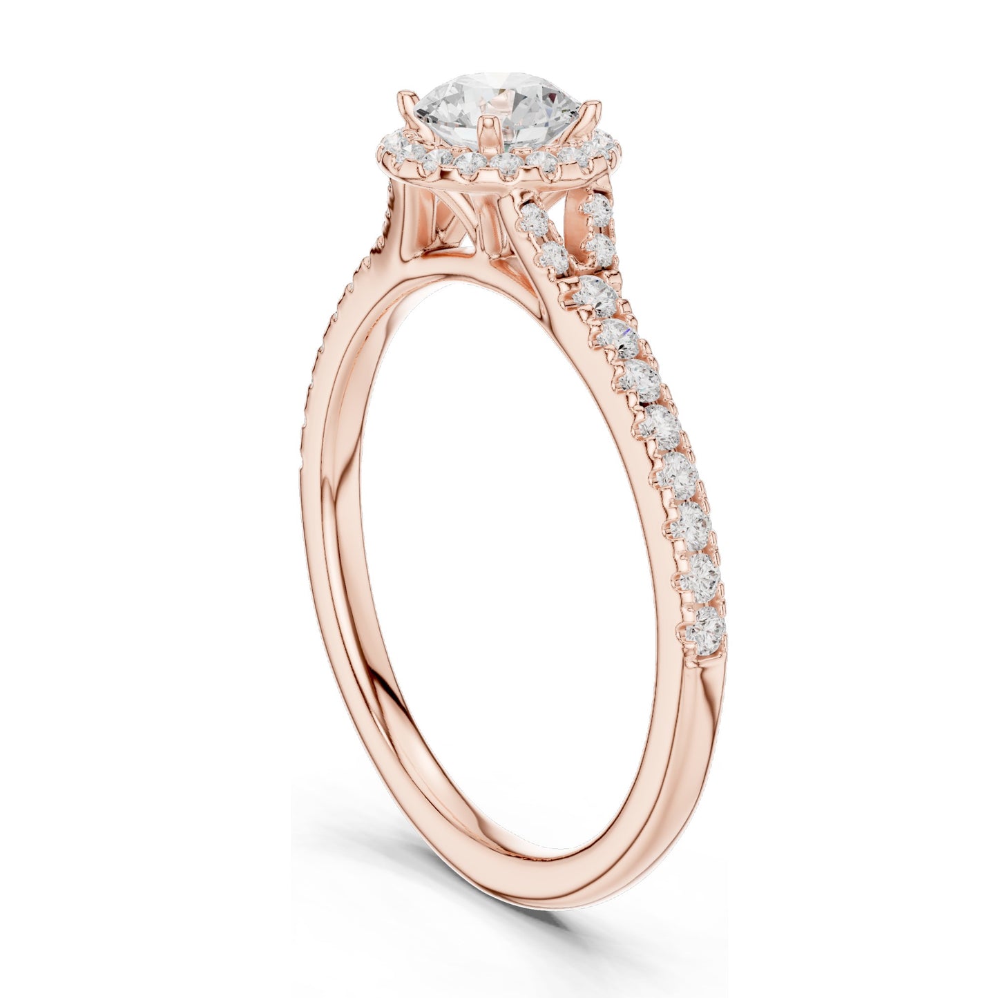 0.828 CT Round Brilliant Halo Lab Diamond Engagement Ring for Women | VVS-VS EF Clarity | 18KT, 14KT, 10KT Gold & 925 Silver | Moissanite Option | Rose, Yellow, White Gold